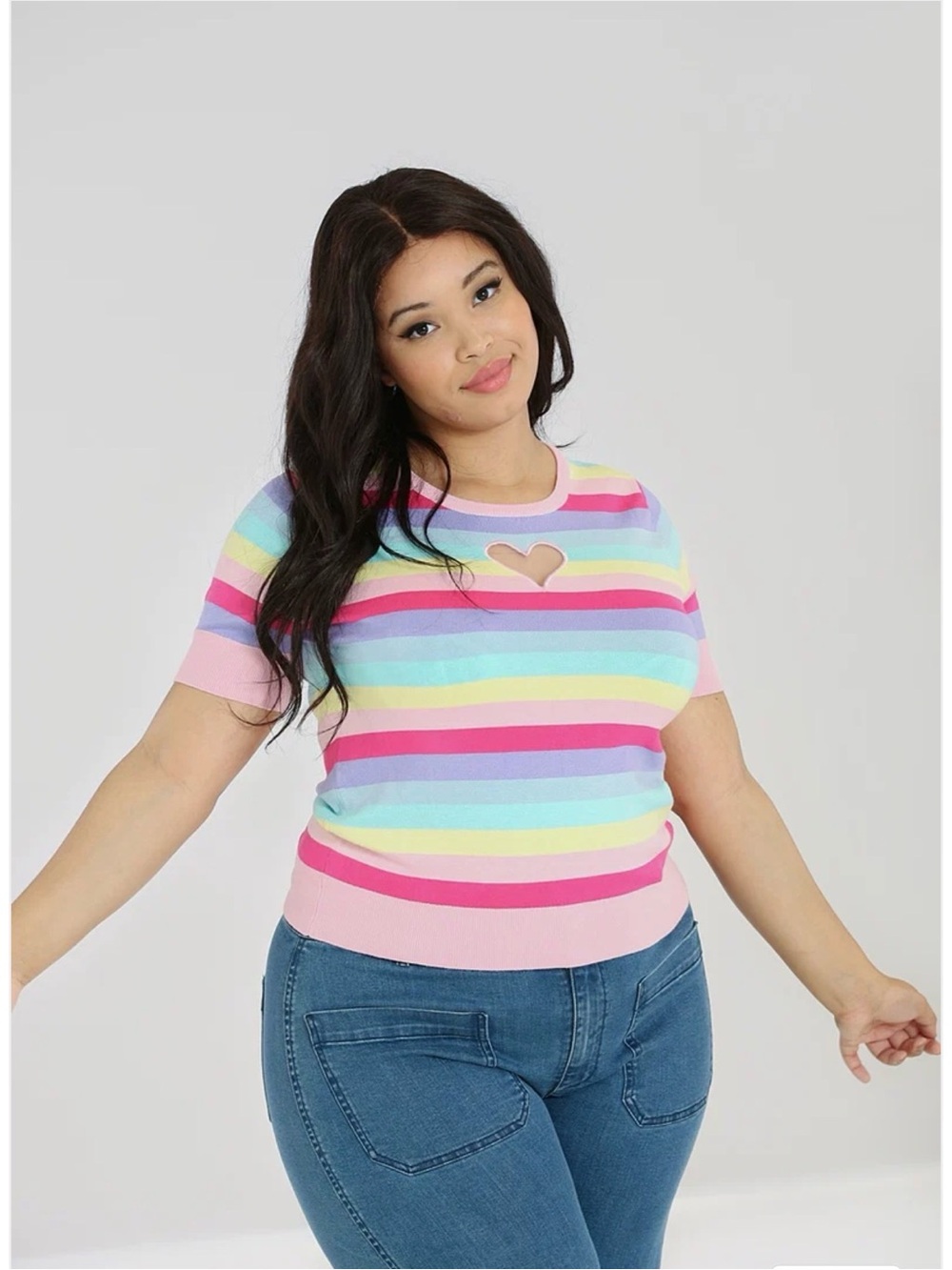Hell Bunny LOVE HEART TOP Size L